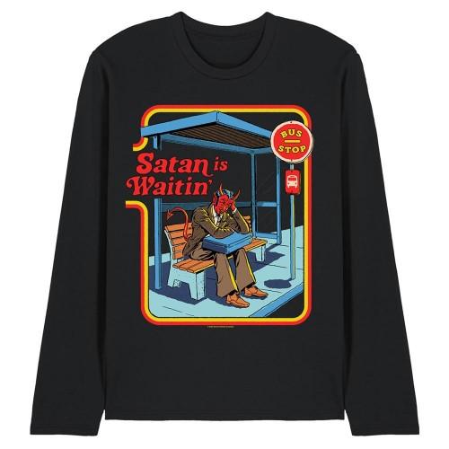Steven Rhodes Unisex Adult Satan Is WaitinÂ´ Long-Sleeved T-Shirt