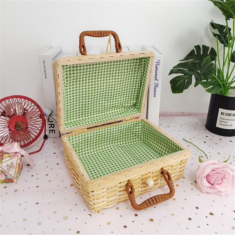 Packing Box Portable Luggage Basket Snack Bread Basket Vintage Cosmetic Storage Box Picnic Laundry Baskets Picnic Box Gift Box