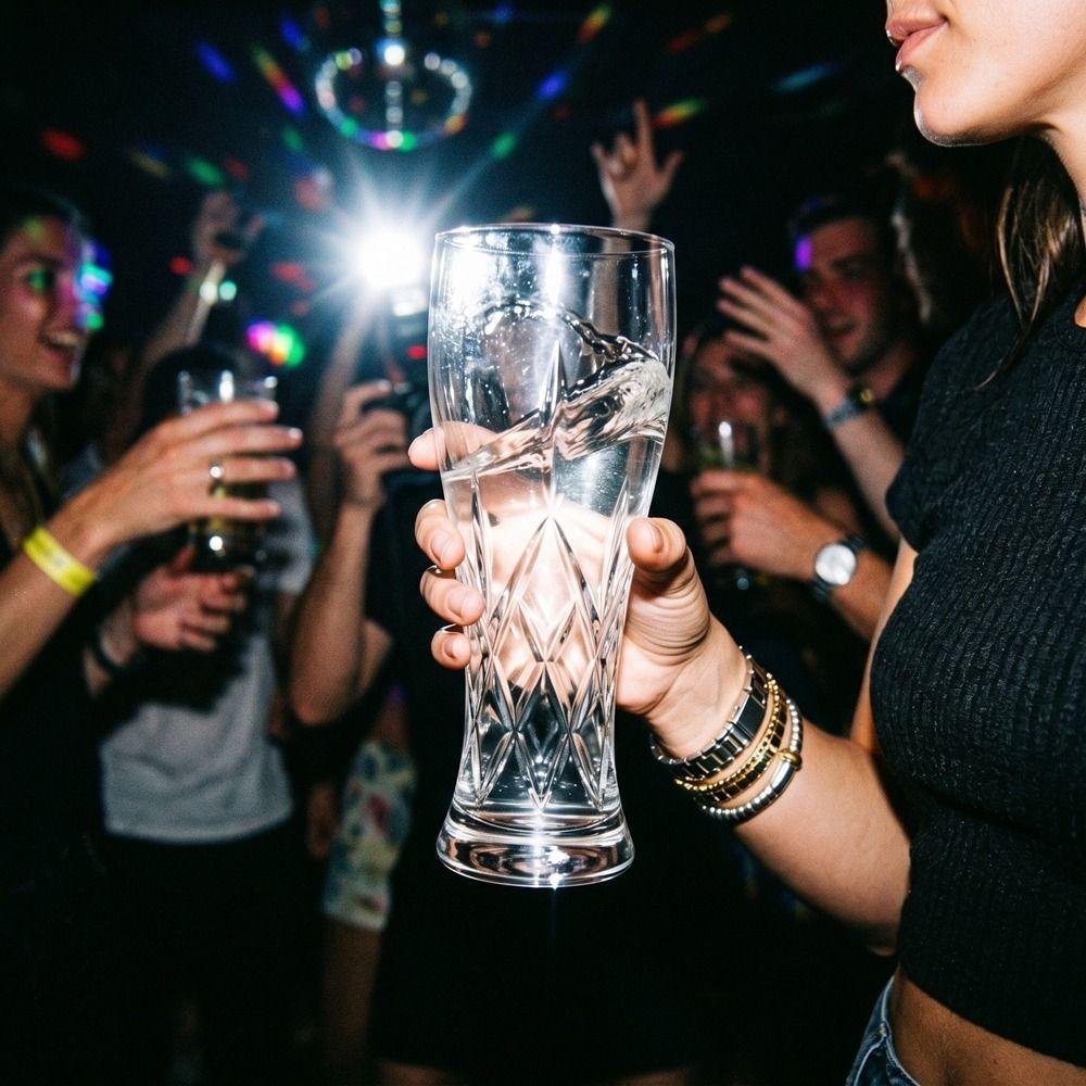 Thickened Glass Beer Mug 300/560ml Ice Coffee Cup Creative Juice Glass Restaurant