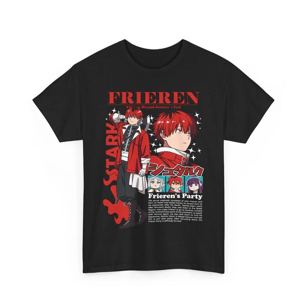Anime Frieren Beyond Journeys End Fern Stark Black T Shirt S