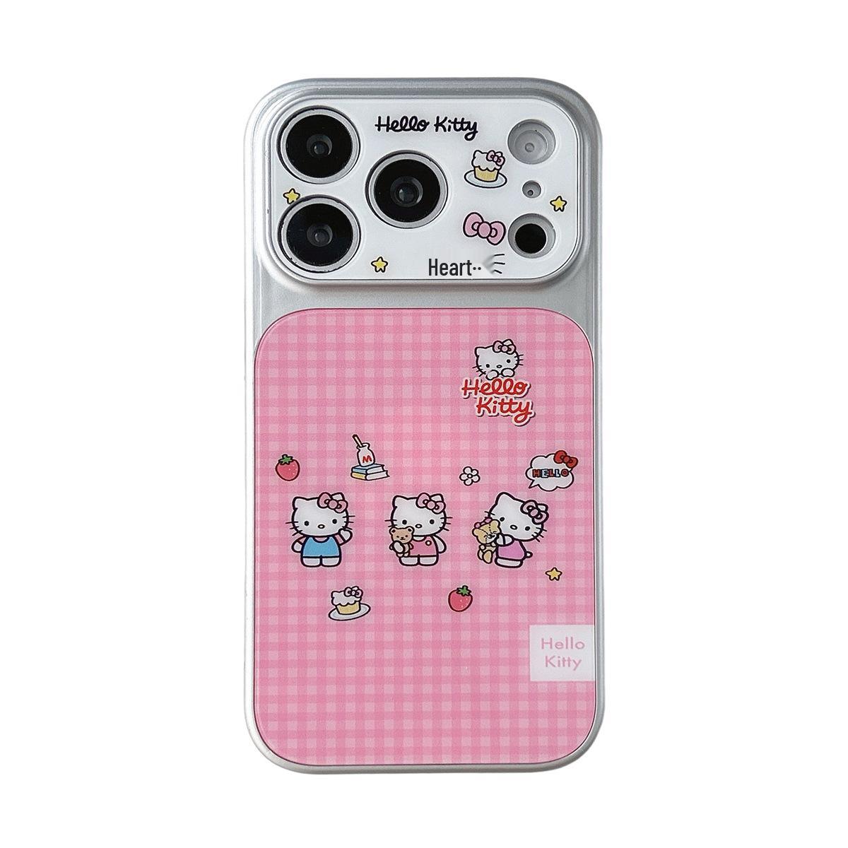 

Internet Celebrity Pink KT Cat iPhone 17/16 ProMax Case, Korean Style, Large Window, Anti-Drop, Fits iPhone 15/14 iPhone 16 Pro Max