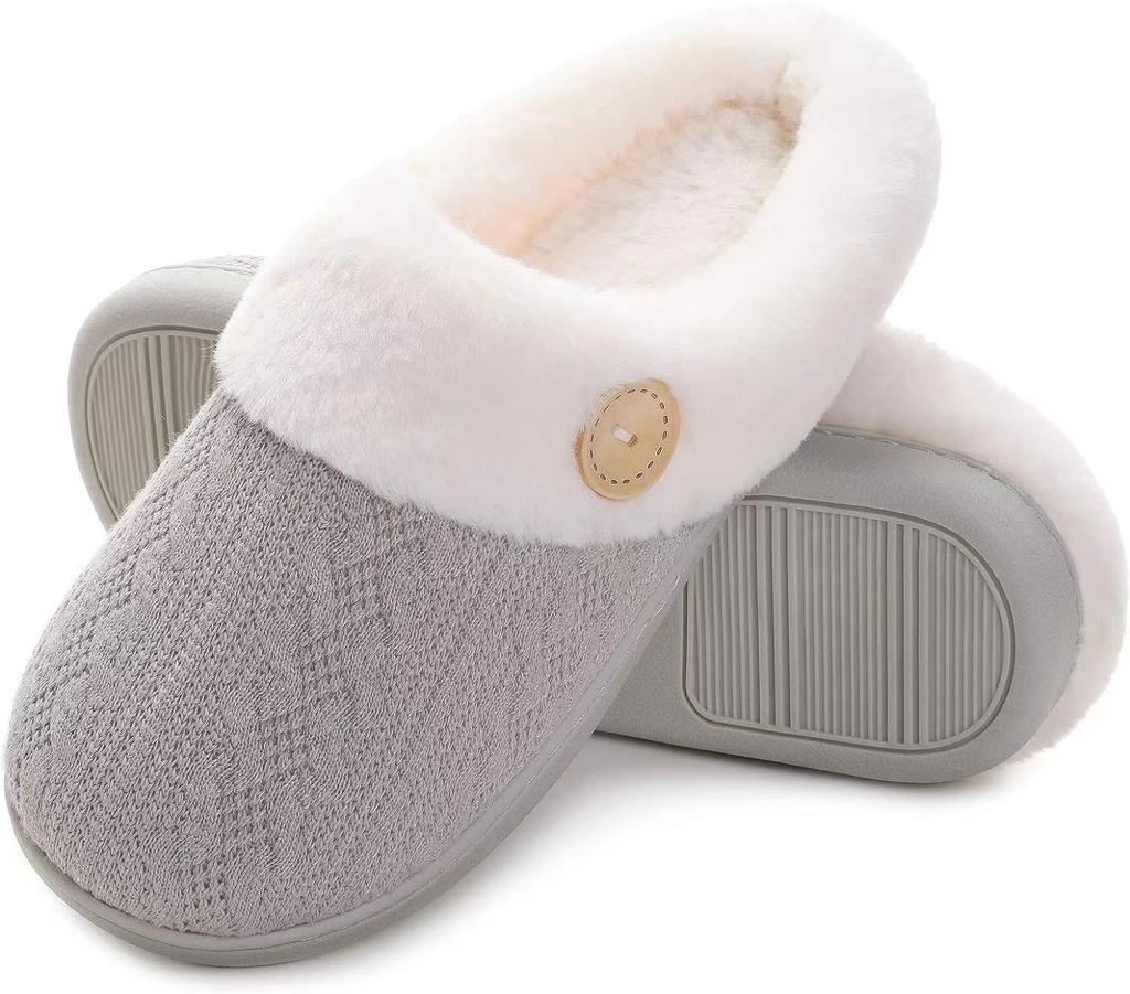 Autumn and Winter Cotton Slippers Female Couple Warm Shoes Cute Plush Home Indoor and Outdoor Cotton Shoes Confinement Shoes