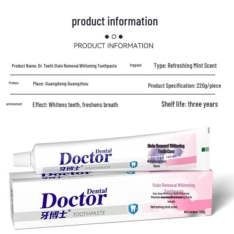 Dr. Dental Whitening & Stain Removal Toothpaste with Toothbrushes
