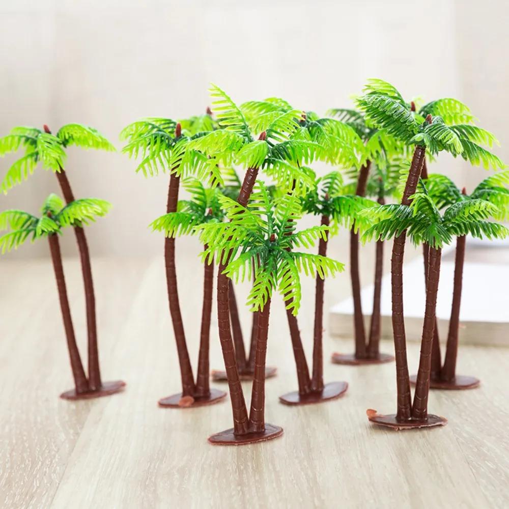 10 Pcs Tree Decor Coconut Miniature Plants Palm Trees Crafts Aquarium Fish Tank Decorations