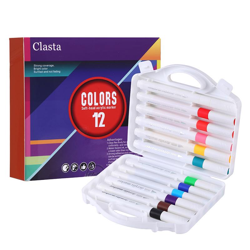

Soft Tip Acrylic Marker Pen - Large Capacity, Quick-Dry, Opaque, Ideal for Natural Layering and Hand-Painted Art. Perfect for Students.
