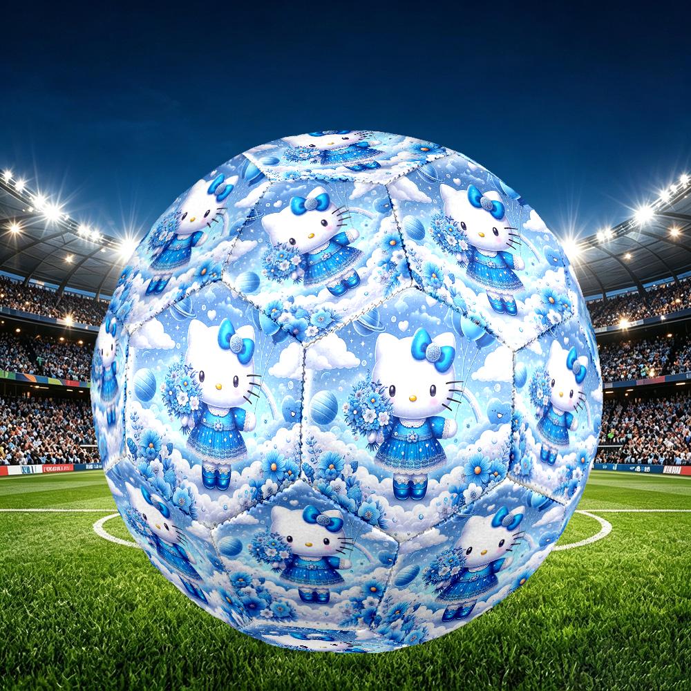 1pc Standard Football Size 5, Soccer Balls, Lovely Cat Pattern Soccer Ball, Machine Stitched, Ball for Training & Outdoor Match