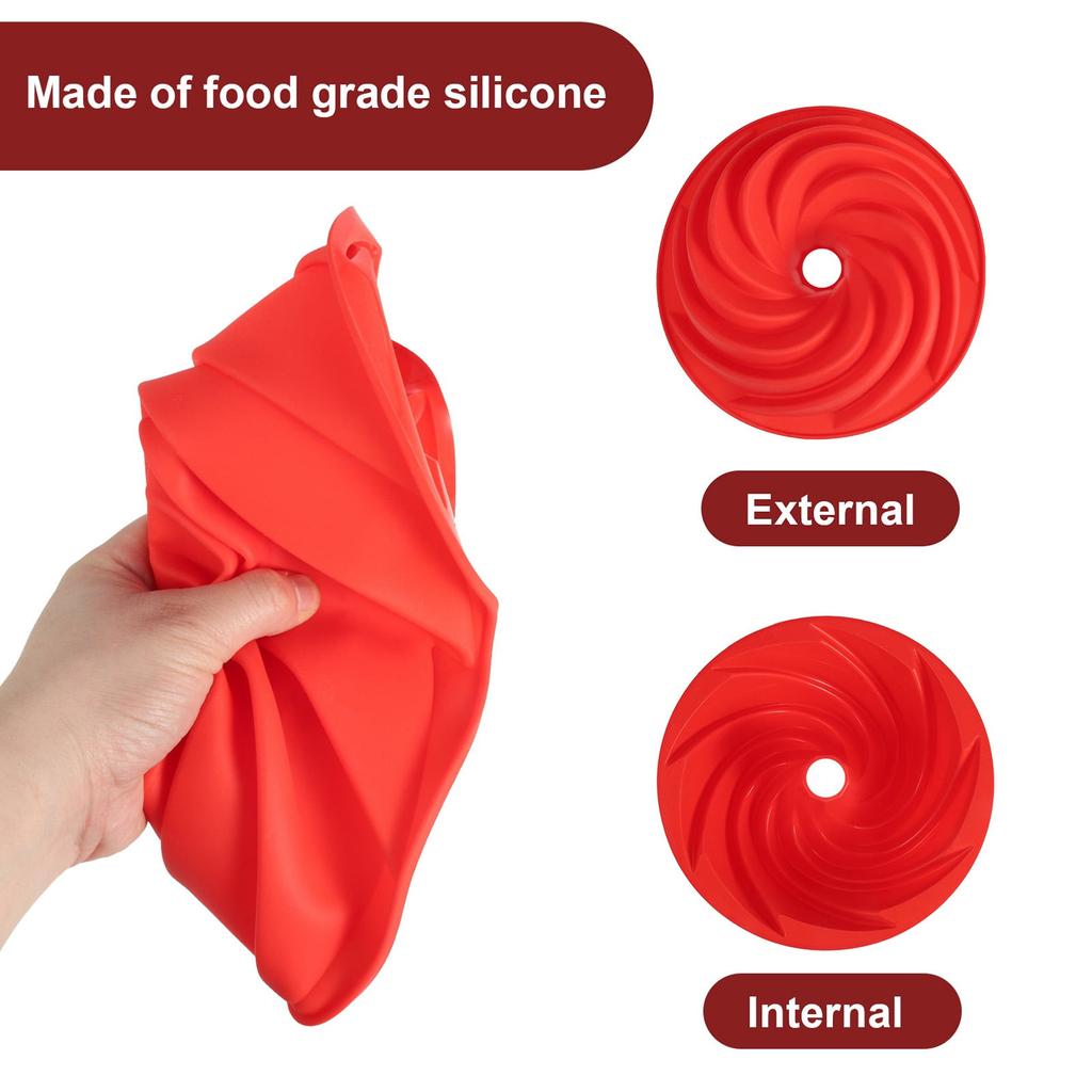 Kitchen Silicone Baking Molds Cake Decoration Baking Pan Molds Non Stick Spiral Shape Baking Tools Kitchen Baking Accessories