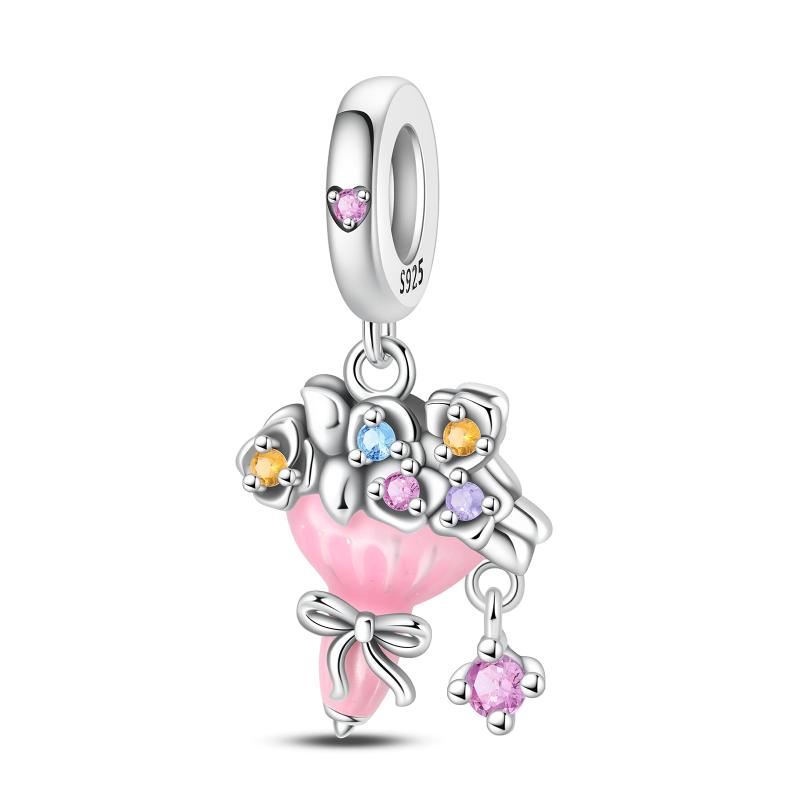 Party Series Charm Copper Feather Music Dance Dangle Pendant Fit Original Charm Bracelets Women Diy Jewelry Gift