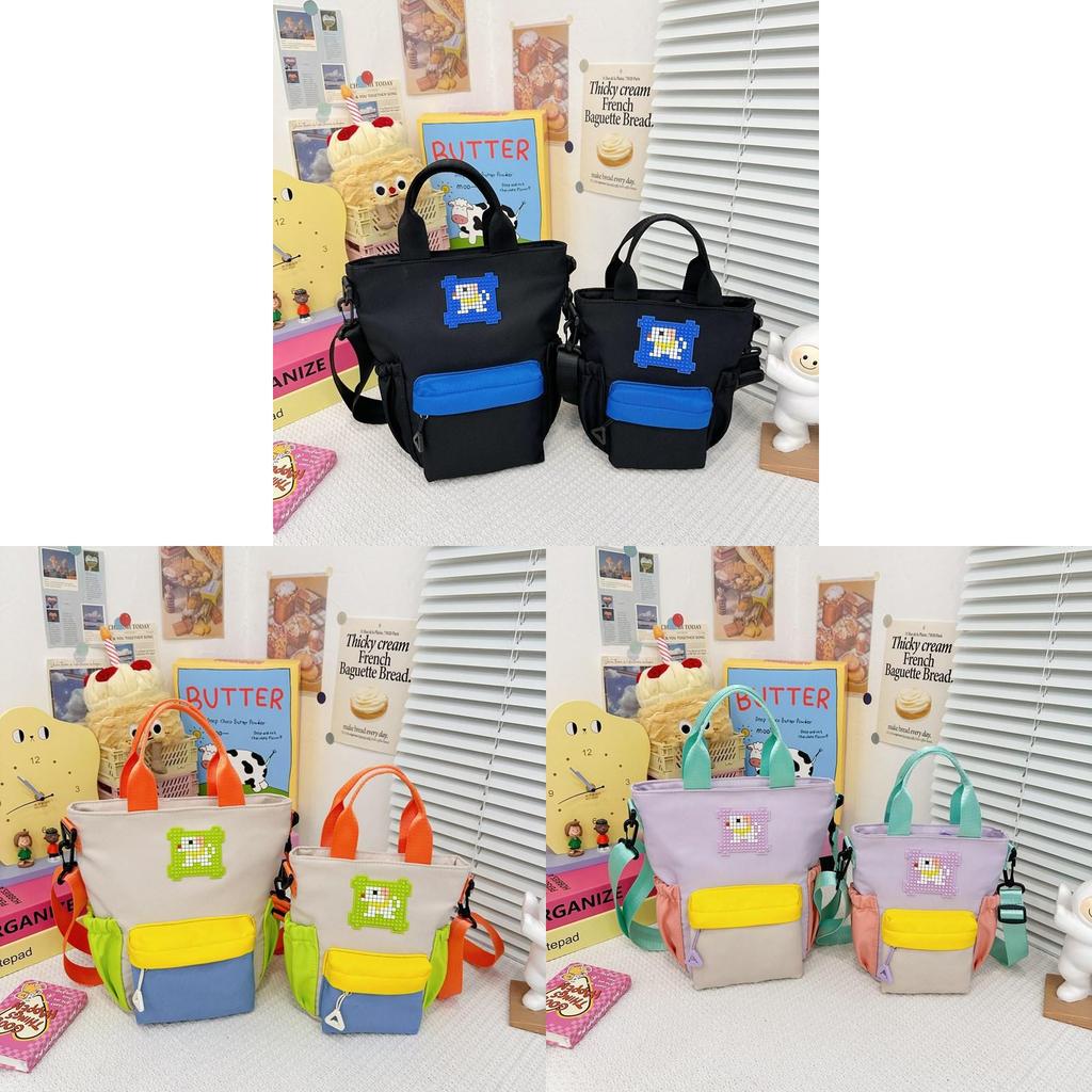 Kid Parent Color Block Crossbody Bag Nylon Breathable For Outdoor Daily Use