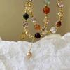 1pc Vintage Double-Layer Crystal Pearl Beads Bracelet, Suitable For Women's Daily Wear (Random Pearl Color)