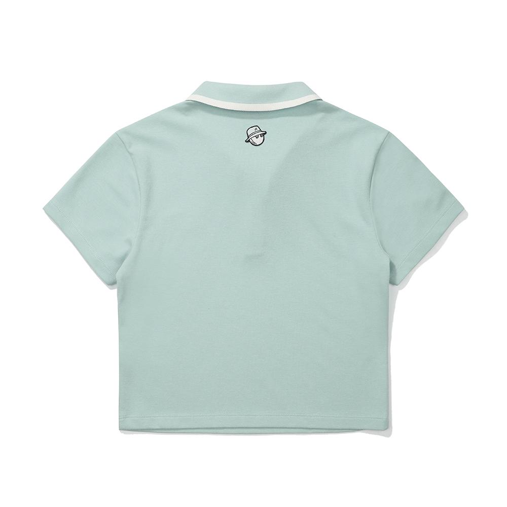 MALBON GOLF Crop Collared T-Shirt Light Mint (Woman)