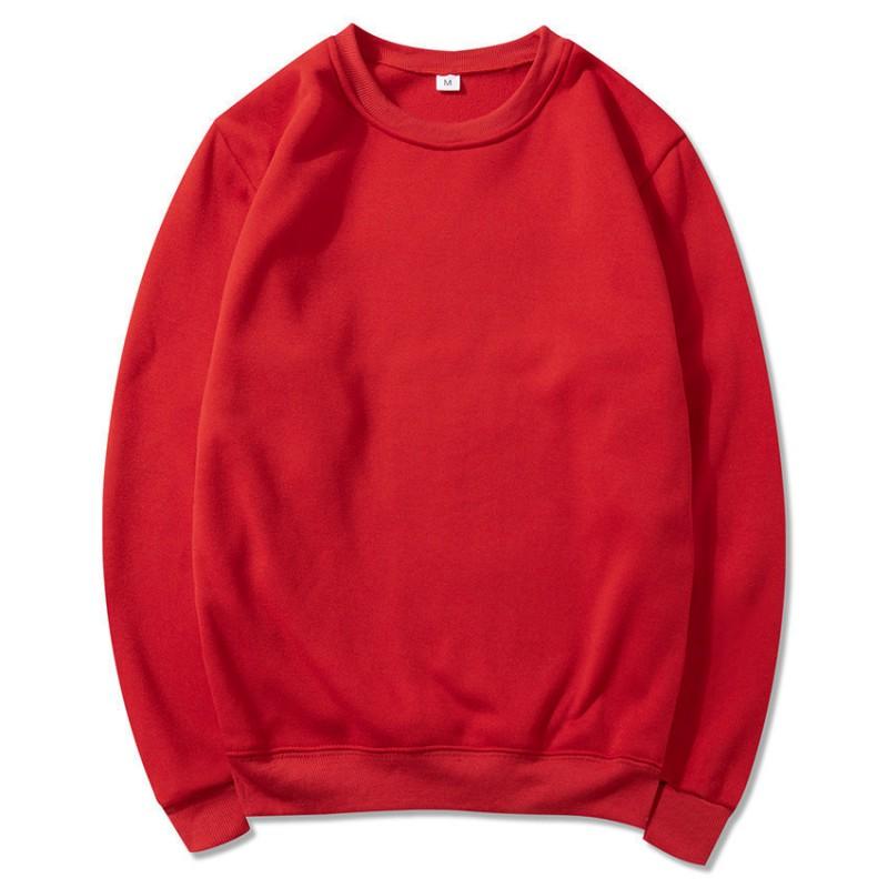 Unisex Fleece Sweatshirt Casual Sports Pullover Solid Color Long Sleeve Top Men Women