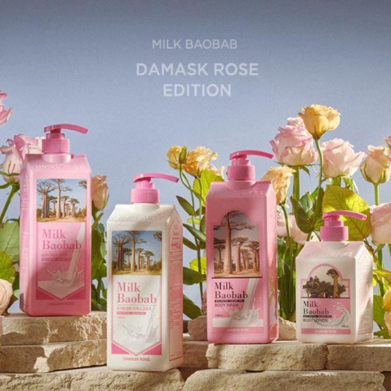 Milk Baobab Body Wash Damask Rose 1L – Moisturizing Rose Body Cleanser