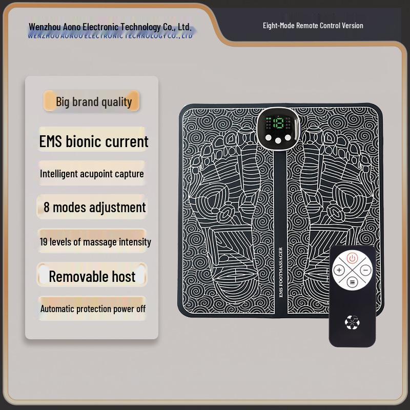 Smart EMS USB Rechargeable Foot Massager Mat with Microcurrent Sole Pulse Therapy