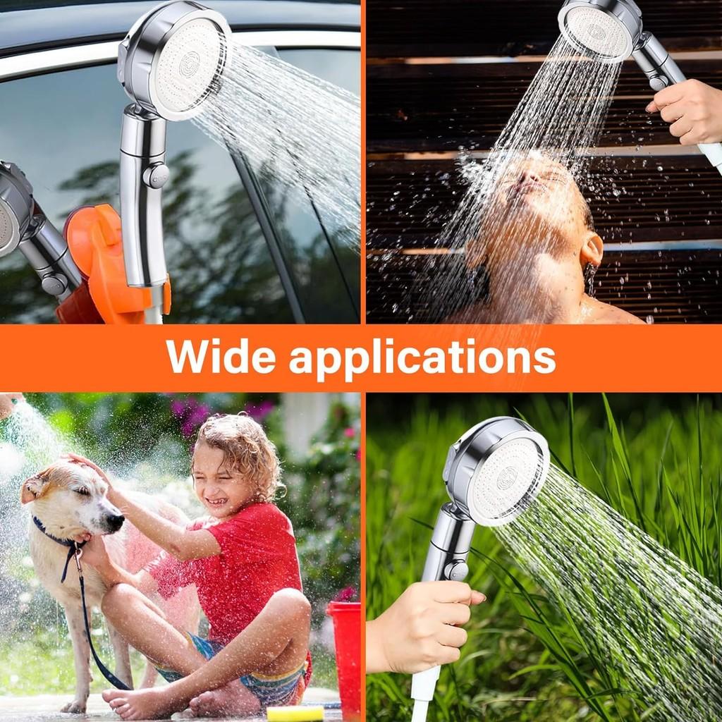 Digital Display Electric Shower Pump Outdoor Camping Waterproof Shower Portable Hiking Travel Beach Pet Washing Tool