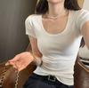 Sexy Girl T Shirt Women Slim Fit U Neck Short Sleeve Casual Tops For Daily Wear