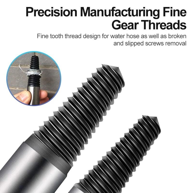 6Pcs Screw Extractor Broken Bolt Damaged Screw Extractor Remover Set Easy Out Drill Bits Tools Kit