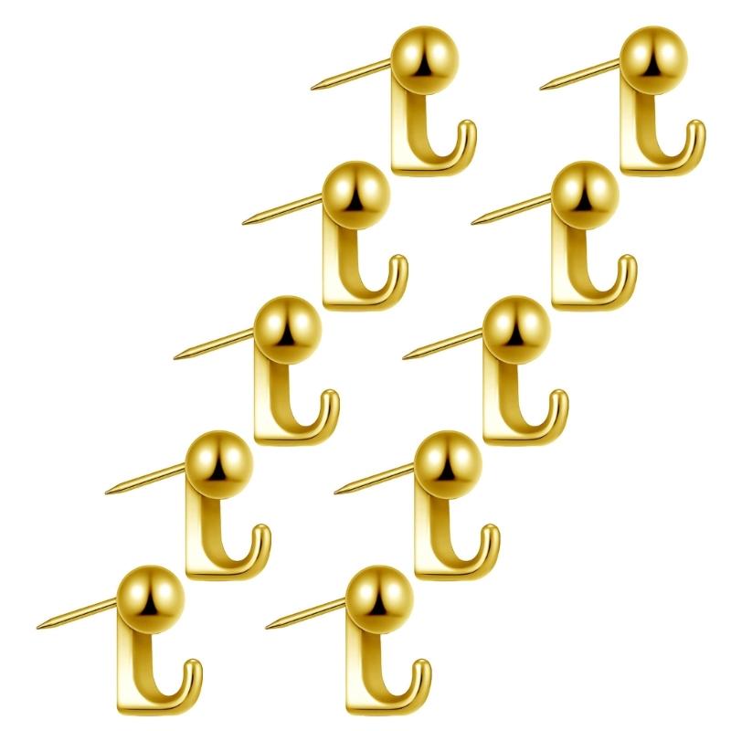 

Wall Hook Rustproof Zinc Alloy Push Pins For Corkboards Drywalls Decorative Round Head Home Organization Essential золотой