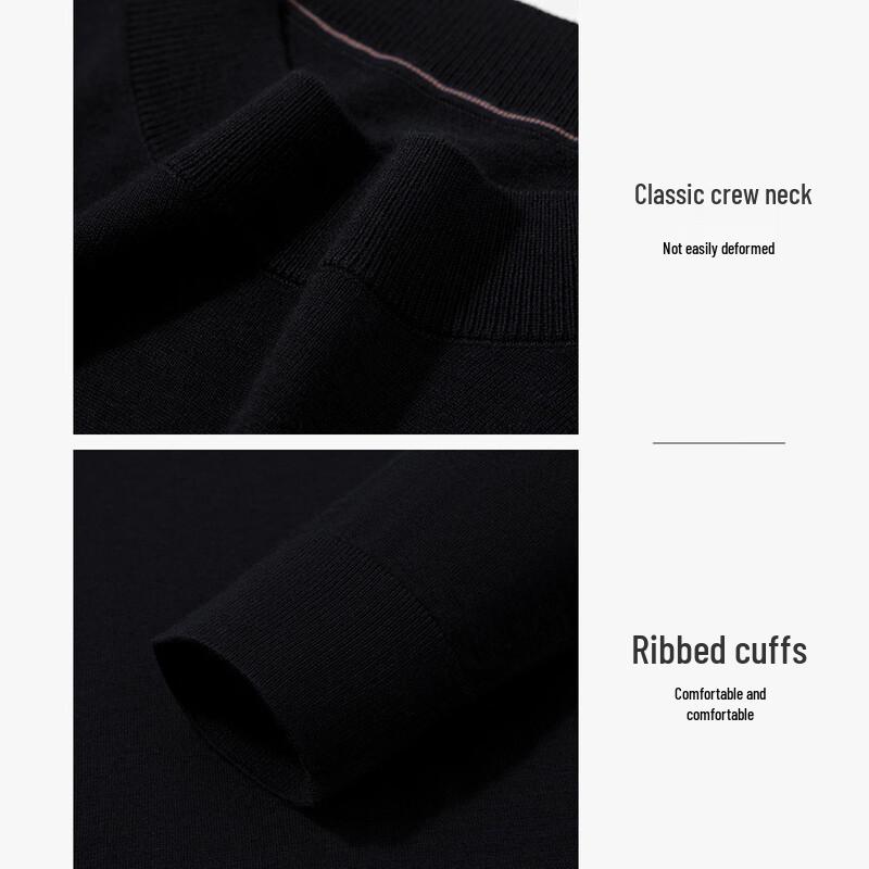 LUOZ Men's Wool Blend Round Neck Sweater