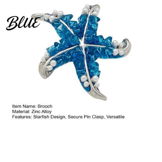 Outline Brooch Retro Style Brooch Five-Sided Curved Starfish with Imitation
