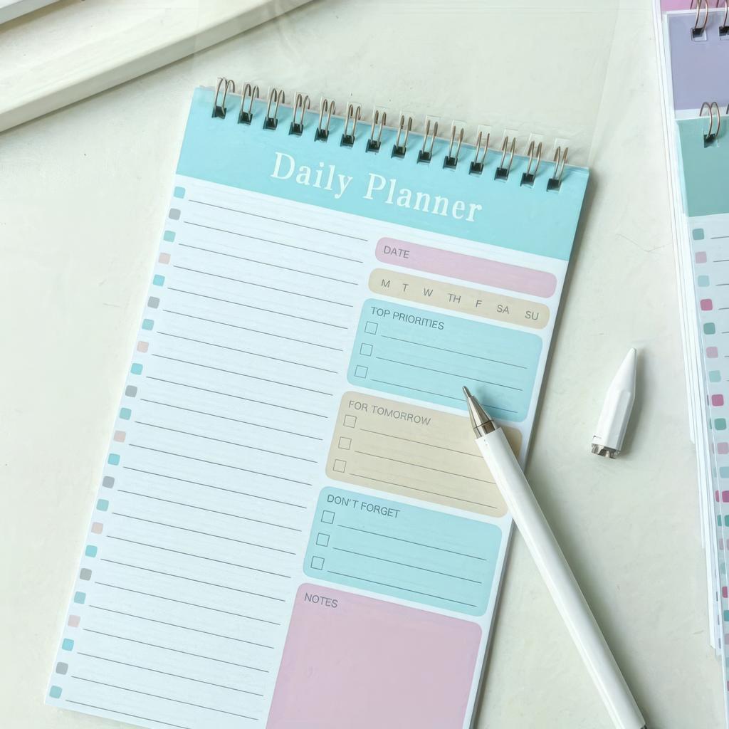 1/2/3 Notebooks with Random Colors, Durable Coil Binding, Easy To Flip Pages, Suitable for Daily Planning and Planning Memos
