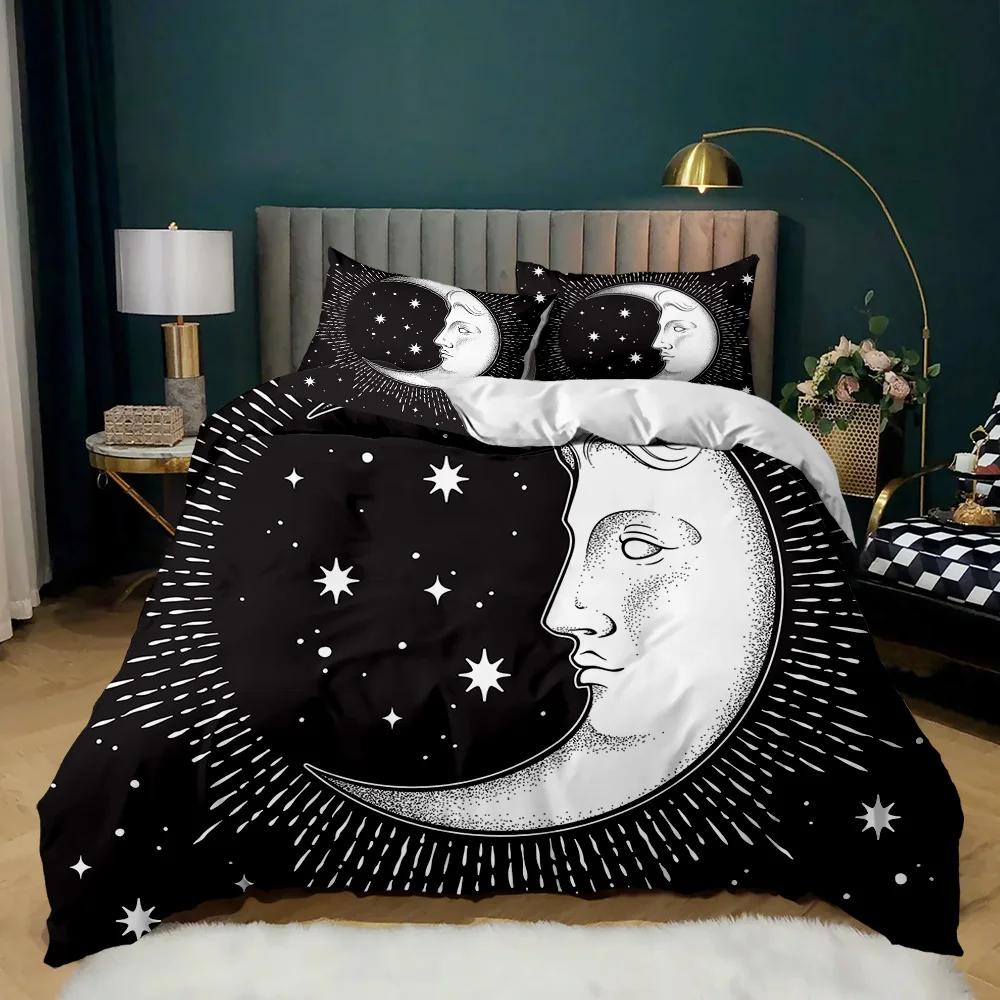 Bohemian Duvet Cover Set Golden Sun Twin Bedding Set Boho Style for Teens Adults Double Queen King Size Polyester Qulit Cover