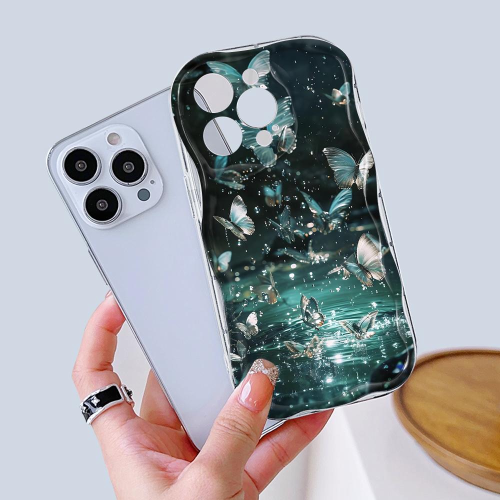 Model de desene animate Carcasă cu textura cremă Marginea ondulată Husă din silicon moale Husă pentru telefon pentru iPhone Samsung Huawei Honor Xiaomi Redmi Infinix Tecno