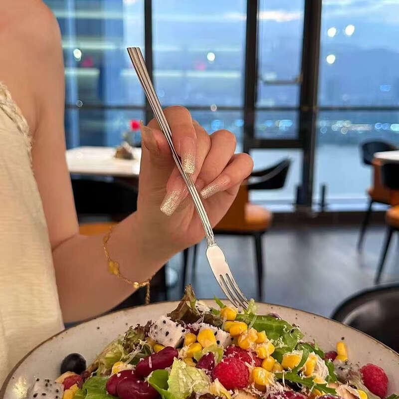 RuHan Creative Stainless Steel Long Handle Fruit Fork