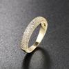 Light Shiny Ring For Women Iced Out Crystal Zircon Gold Plated Accessories Vintage Finger Jewelry Gift R731
