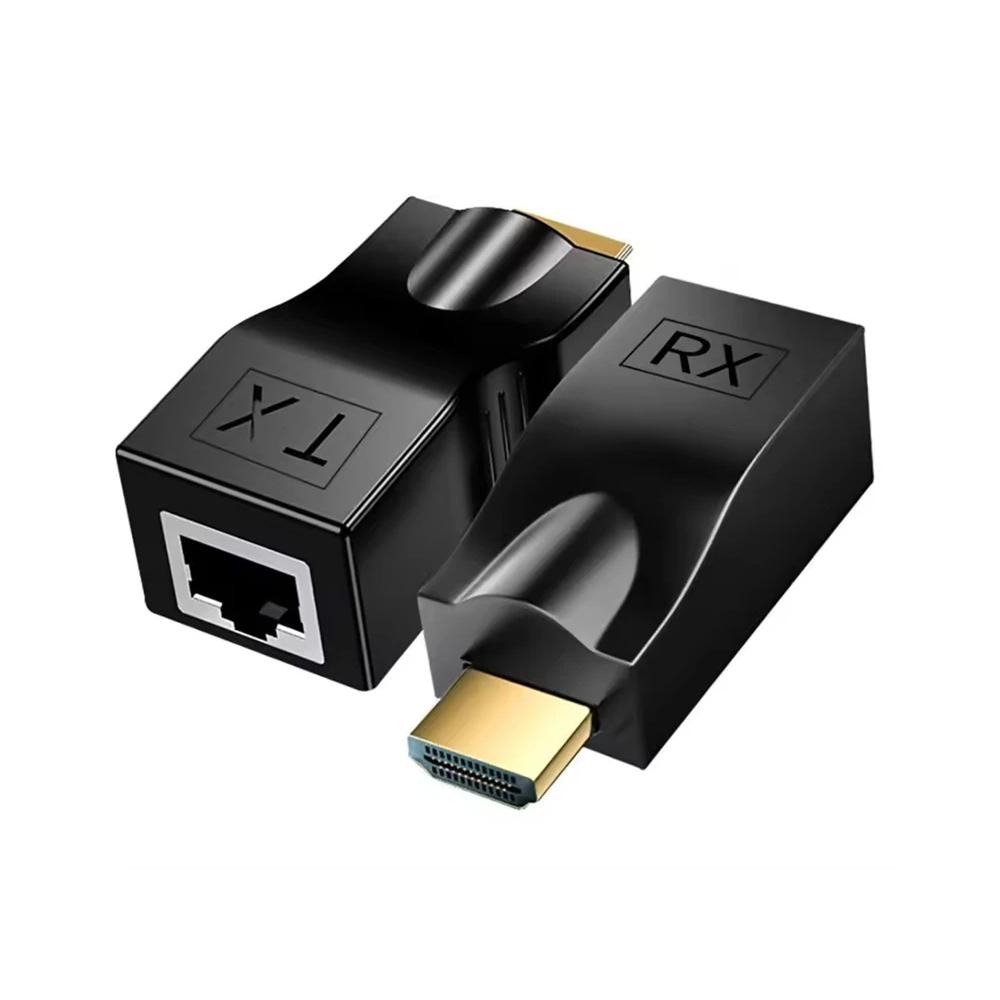 4K HDMI-kompatibler Extender RJ45-Ports Bis zu 30m Über CAT6 5E Netzwerk Ethernet LAN TX RX Adapterkabel HDTV zu RJ45 für DVD PS4