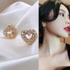 2024 Trendy Peach Heart Diamond Stud Earrings: 925 Sterling Silver, High-Quality Korean Style for Women