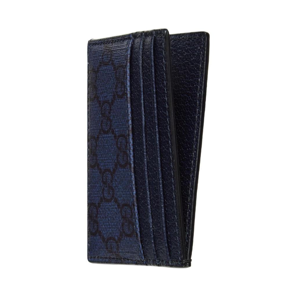 Gucci Ophidia Double G Silver Hardware Canvas Card Holder Men accessories Blue 791747-UULBN-4055