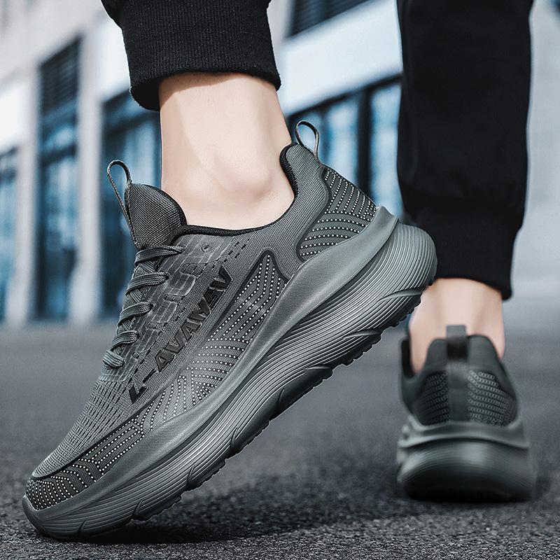 Men Running Shoes Breathable Outdoor Sport Sneakers Air Mesh Gym Elastic Knitting Vamp Tennis Shoes Zapatillas De Deporte