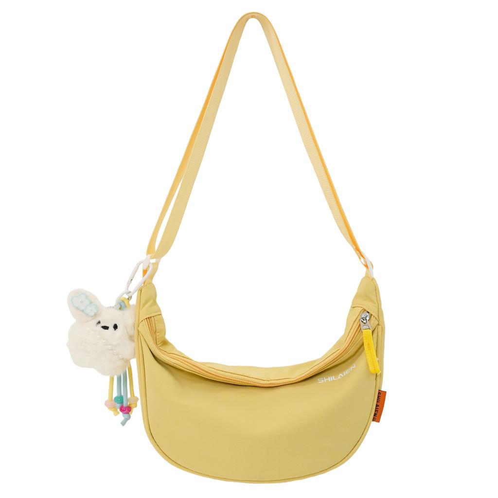 Nylon Small Crossbody Bag For Women With Solid Color Design And Letter Print