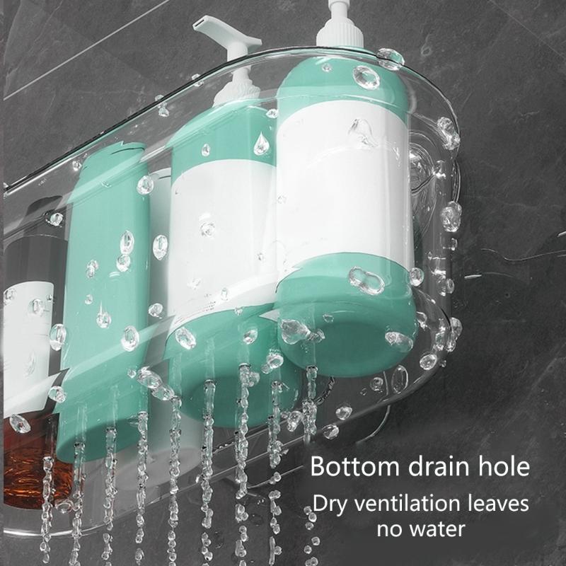 Suction Cup Shower Shelf Bathroom Storage Holder Wall Shelf Shower Basket for Shampoo Convenient Use Shower Basket