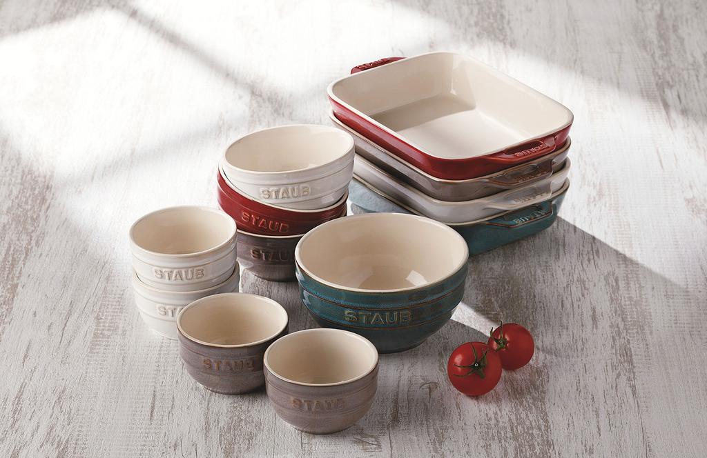 Staub "Turquoise Bowl, 12cm" Ceramic Bowl, Microwave Safe [Official Japanese Product] Vintage Colors 40511-832