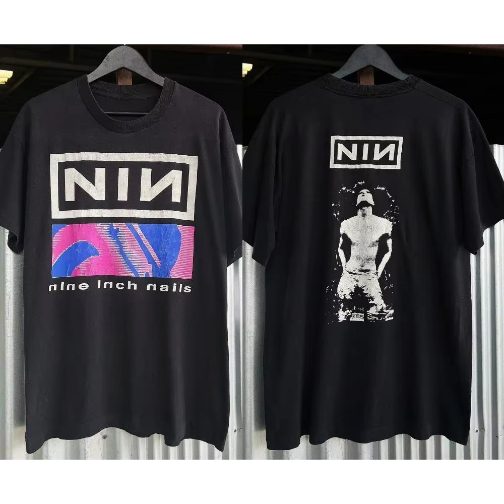 Industrial Rock Band Nine Inch Nails Graphic Print T-Shirt Women Men Streetwear Oversized Co