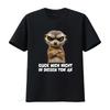 Black Casual Crew Neck T-Shirt With WTendem ErdmNnchen The Inscription Don't Look At Me In That Tone All-Season Vintage