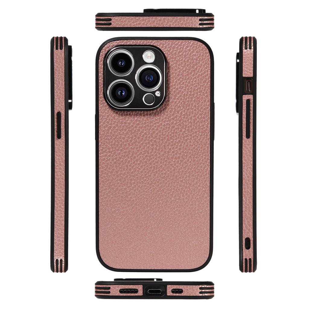 Suitable for iPhone15 Mobile Phone Case 13Pro Lychee Pattern All-inclusive Anti-drop Protective Case Apple 12 Solid Color Leather Case