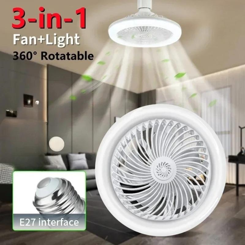 

Rotatable 3in1 Ceiling Fan with Remote Control Lighting Lamp E27 Converter Base Lighting Base Bedroom Living Room Aromatherapy белый