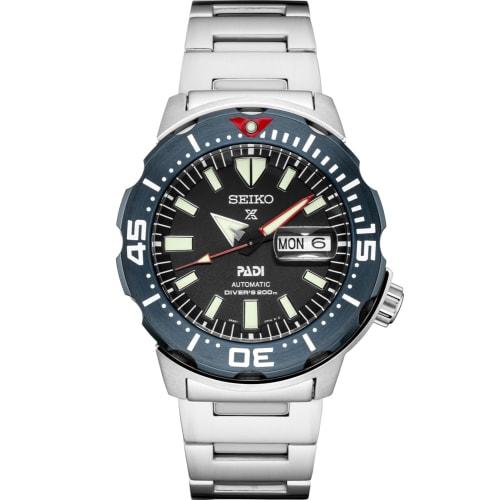 

10-Year Warranty SEIKO Prospex Automatic Diver PADI SRPE27 Men s Analog Watch, Black, Blue, Light Blue, Overseas Model