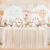 1pc Blush Pink Sheer Ruffle + Lining Table Skirt, Fits Rectangular and Round Tables - Perfect for Birthday Parties, Weddings, Bridal Showers