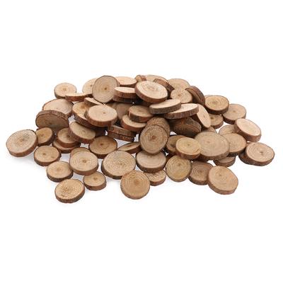 100 ks dřevěných plátků, kulaté kmenové kotouče s kůrou, přírodní dřevěné kousky, potřeby pro DIY, šicí potřeby, nápady na svatební dekorace, značka Oulii