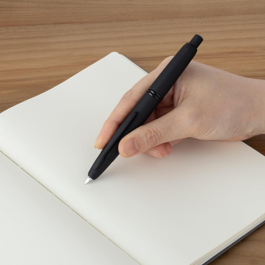 Pilot Capless Fountain Pen, Fine Nib (F), Matte Black, FC18SRBMF, 18K Gold Nib.