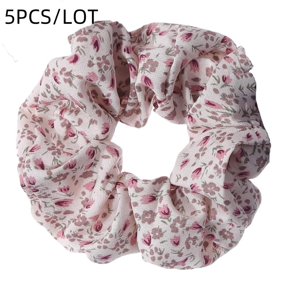 5pcs/lot Hair Holder Headwear Cute Sweet Accessories Elastic Scrunchies Grandes Ties Print Ditsy Floral Women Girls Scrunchy