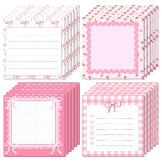 Bow Memo Pads Cute Strong Adhesive Page Markers Colorful Self-Stick Notes