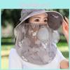 Polyester Chiffon Sun Hat With Face Mask And Neck Cover For Outdoor Gardening Sun Protection