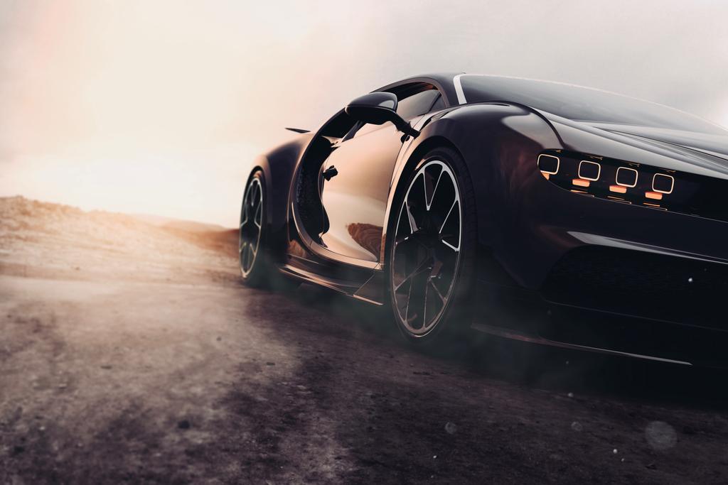 Photomural Sport Car In The Desert Washable Fleece 315x210