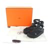 Excellent HERMES Sandals Enid Velcro ankle strap leather black leather Women 37 Used
