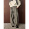 Johnature French-style Chic Casual Loose High-waist Pants For Women Winter Versatile Simple Wide-leg Trousers